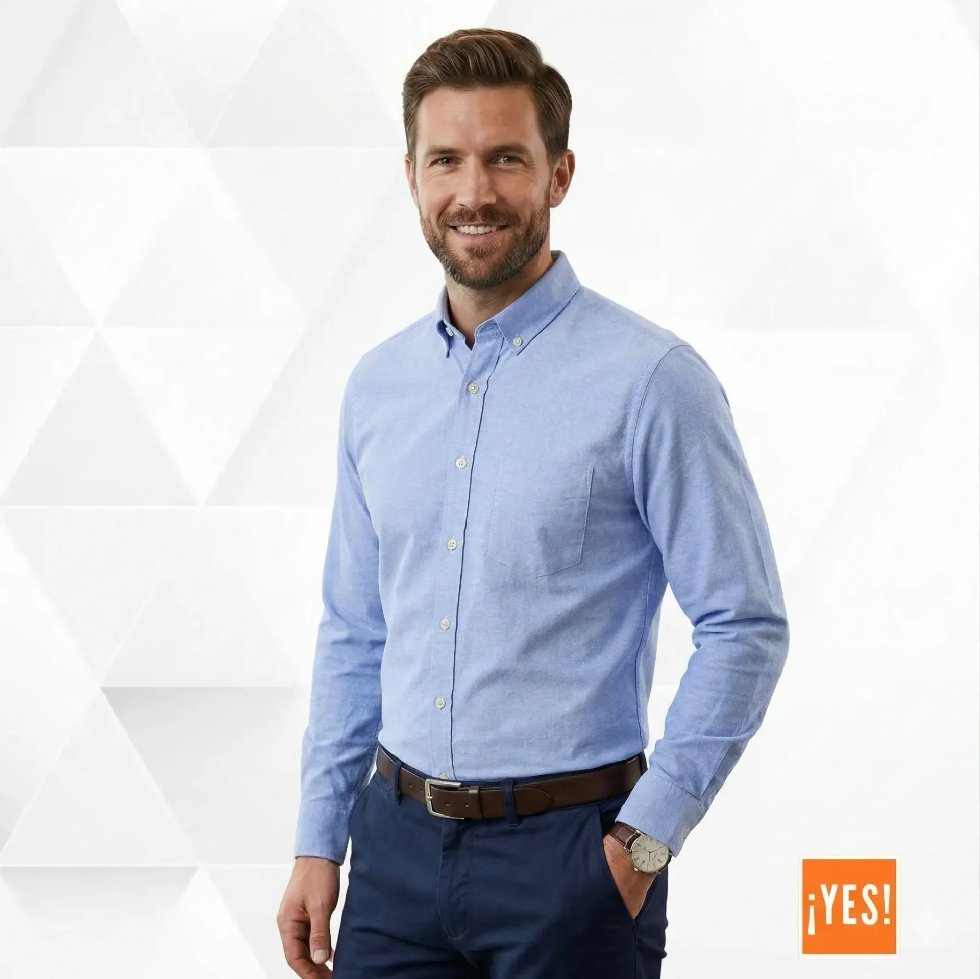 Camisa oxford manga larga